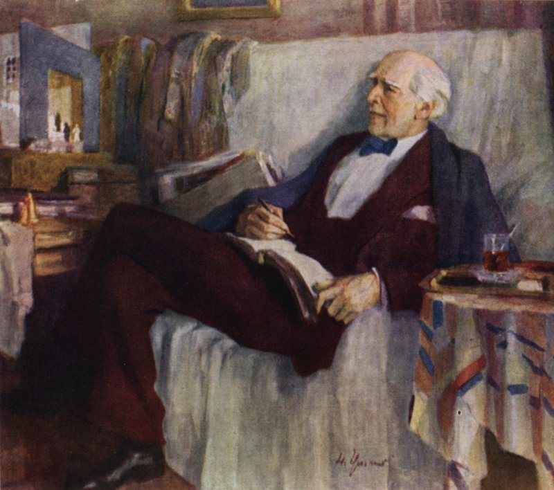 Retrato do actor e realizador de teatro russo Konstantin Stanislavski a trabalhar de Nikolai Pavlovich Ulyanov