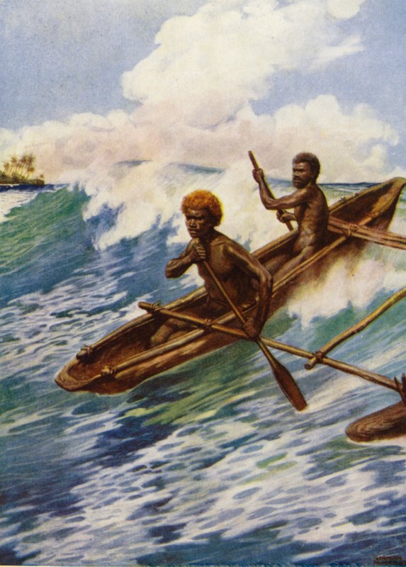 Um "Dug-Out" com estabilizadores (lito colorido) de Norman Hardy