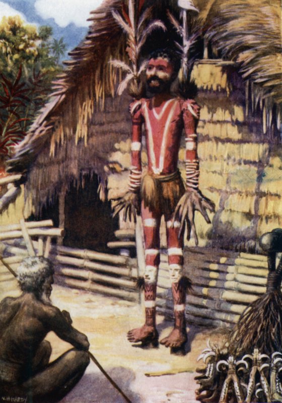 A Memorial Effigy, Malekula, New Hebrides (cor litho) de Norman Hardy