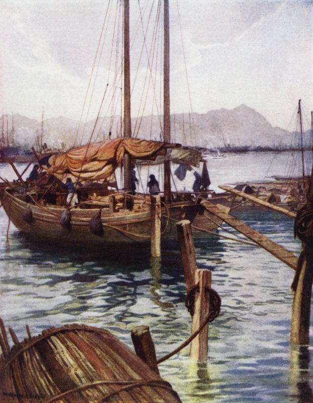 China: porto de Hong Kong (cor litho) de Norman Hardy