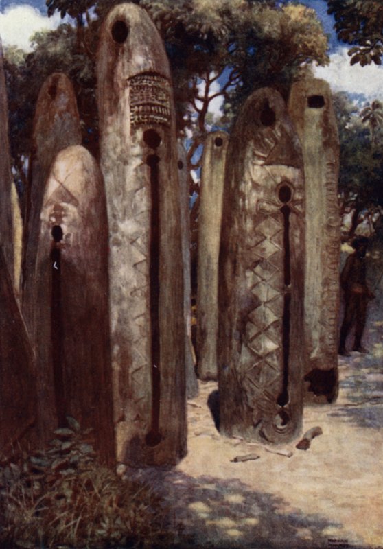 Drum Grove at Mele, New Hebrides (cor litho) de Norman Hardy