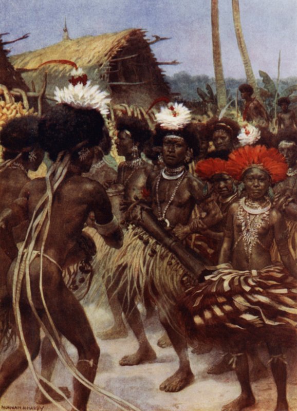 Harvest Dance, Nova Guiné (cor litho) de Norman Hardy