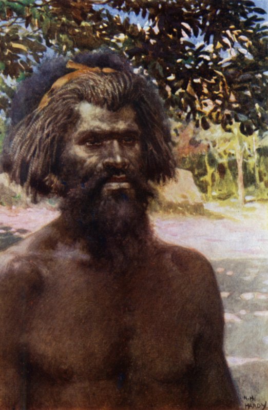 Tipo de Homem da Ilha de Tanna, Novas Hébridas (cor litho) de Norman Hardy