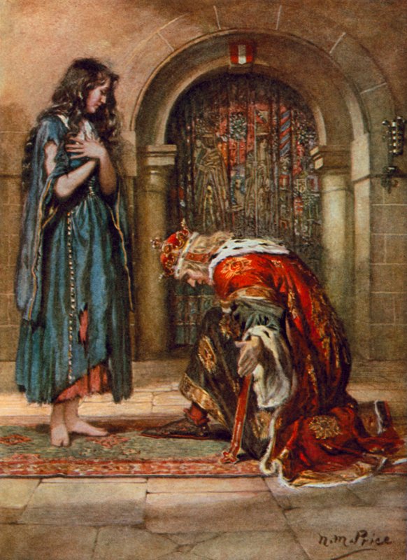 Tennyson, The Beggar-Maid (lito colorido) de Norman Mills (after) Price