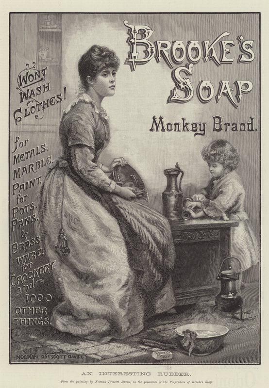 Anúncio, Sabonete Brooke (gravura) de Norman Prescott Davies