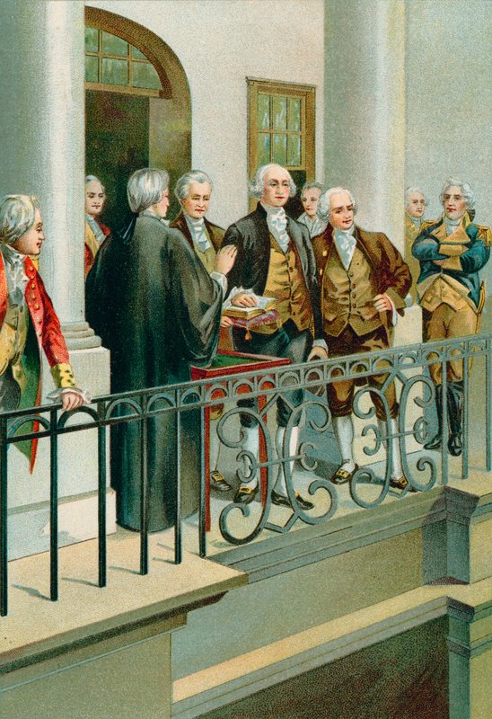 George Washington fazendo o juramento como presidente de North American