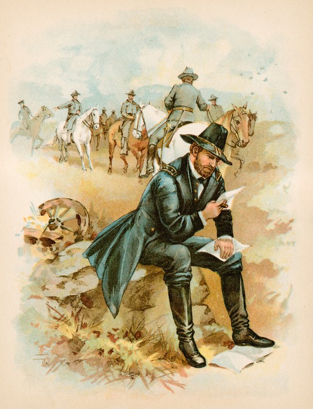 Grant no campo, no ano passado da guerra de North American