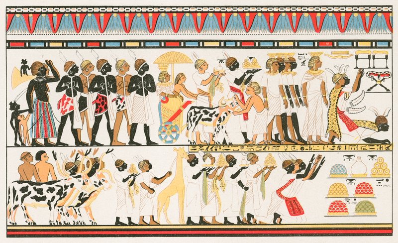 Trabalho de arte de Hamitic: Inscrições de parede do Egito Antigo de North American