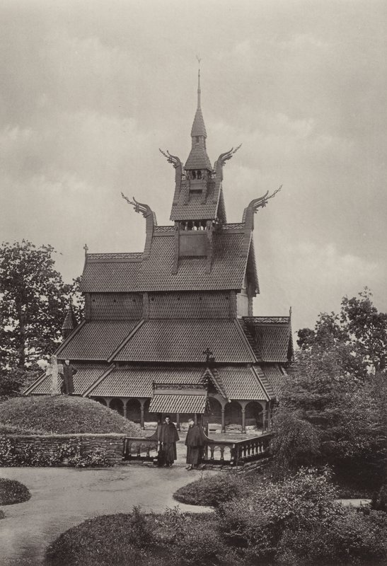 Fantoft, Stave-Church, Bergen (foto p/b) de Norwegian Photographer