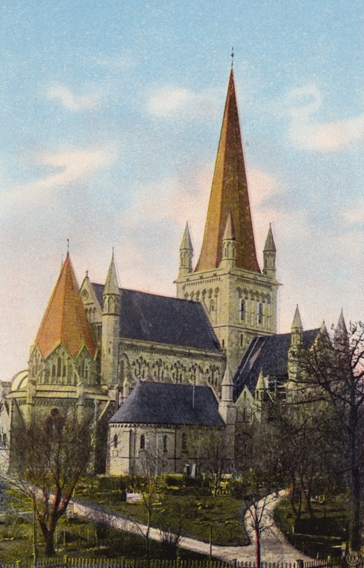 Norge / Noruega: Trondhjems Domkirke (fotografia a cores) de Norwegian Photographer