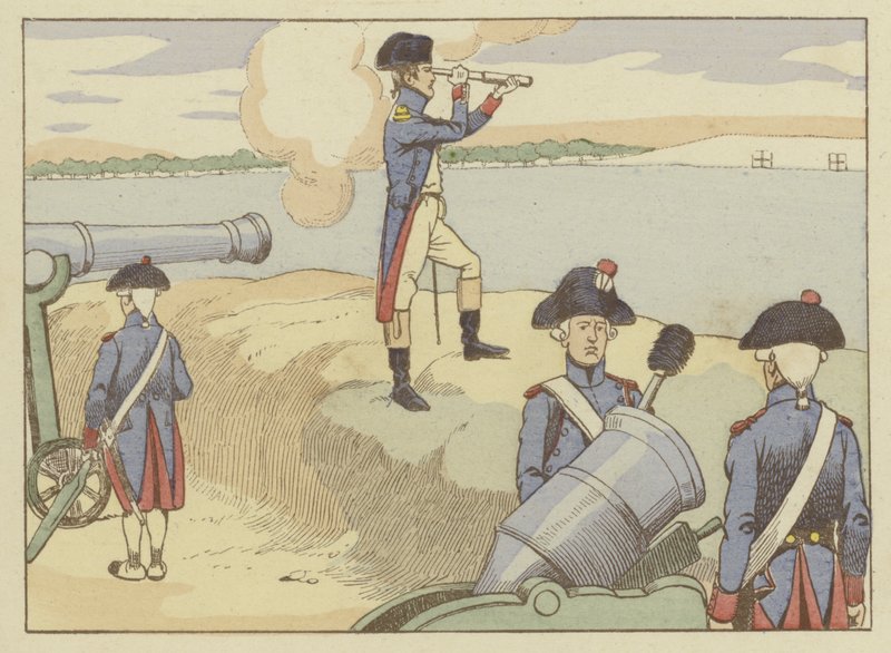 Um tenente em Valence, em 1785, Napoleão assistiu a exercícios de artilharia de Onfray de Breville Job
