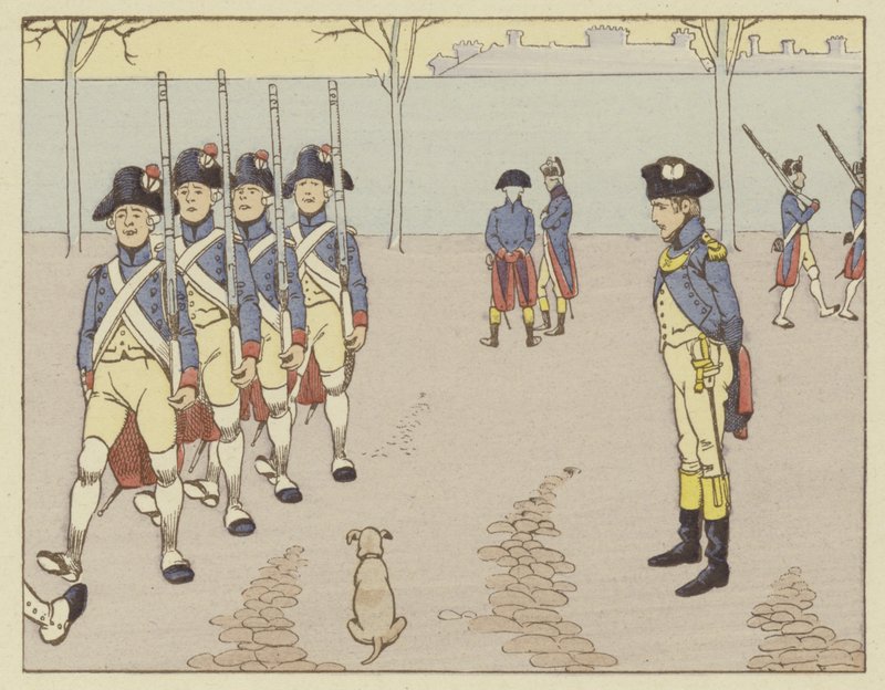 Um tenente em Valence em 1785, Napoleão assistiu a broca de rifle de Onfray de Breville Job
