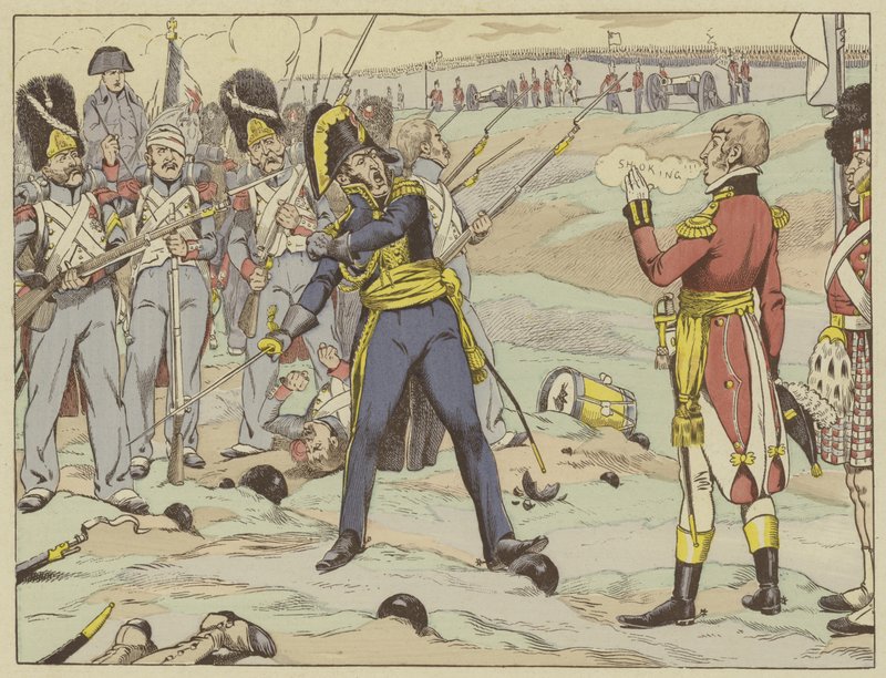 Derrotado pela primeira vez, em um lugar conhecido a geografia como Waterloo, mas a história como betryal. Naquele dia, Cambronne deu sua última palavra. de Onfray de Breville Job