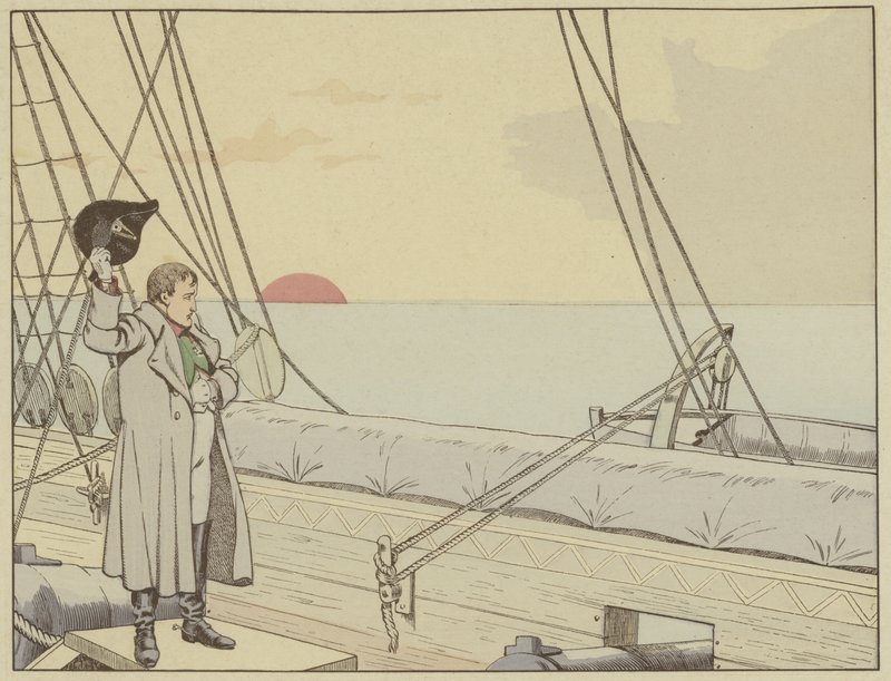 Napoleão a bordo do HMS Bellerophon depois de se render aos britânicos, 15 de julho de 1815 de Onfray de Breville Job