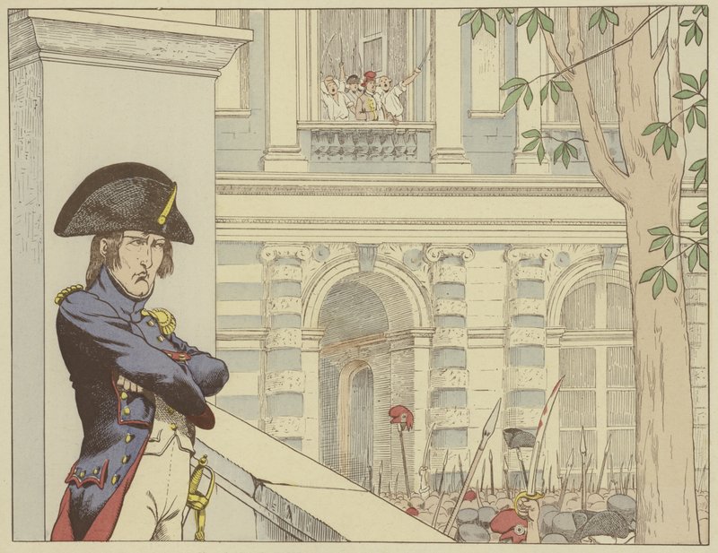 Napoleão vê o rei Luís XVI pela segunda vez, 20 de junho de 1792 de Onfray de Breville Job