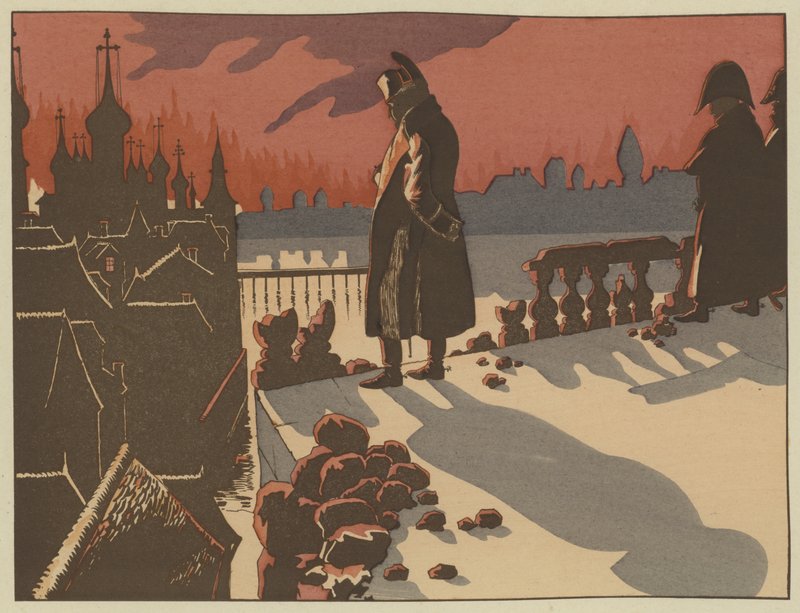 Napoleão assistindo a queima de Moscou, de 15 a 16 de setembro de 1812 de Onfray de Breville Job