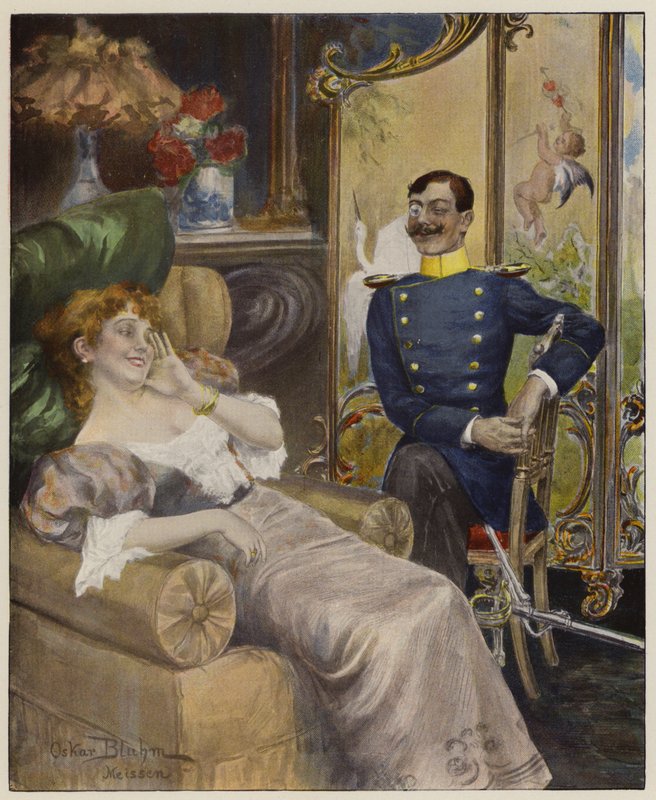 Um homem sério (lito colorido) de Oscar Bluhm