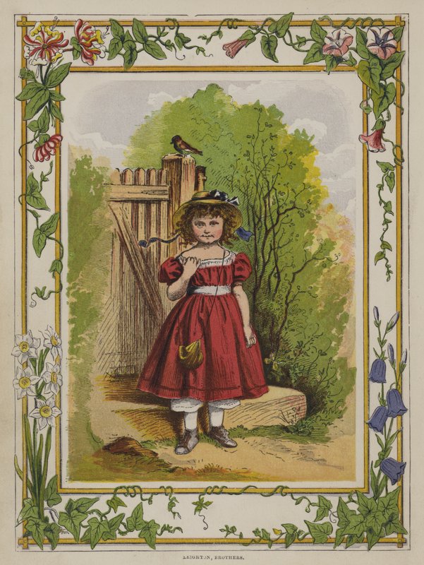 Menininha, em, um, vestido vermelho de Oskar Pletsch