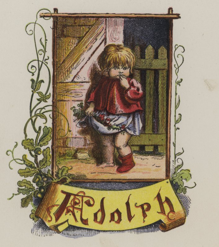 Menino pequeno chamado Adolph (cor litho) de Oskar Pletsch