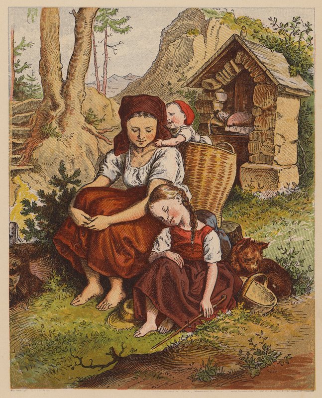 Tired Tottie (litografia a cores) de Oskar Pletsch