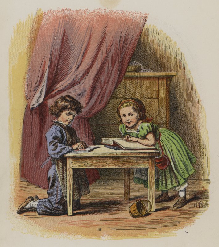 Dois livros de leitura infantil (litho a cores) de Oskar Pletsch