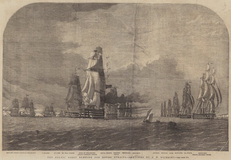 A frota do Báltico correndo para Dover Straits de Oswald Walters Brierly