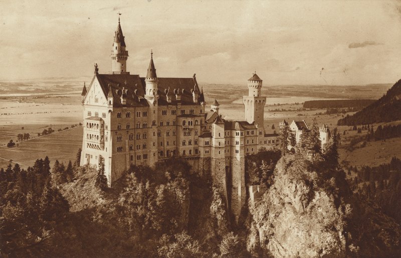 Castelo dos reis da Baviera em Neuschwanstein, perto de Füssen de Otto Ballerstedt