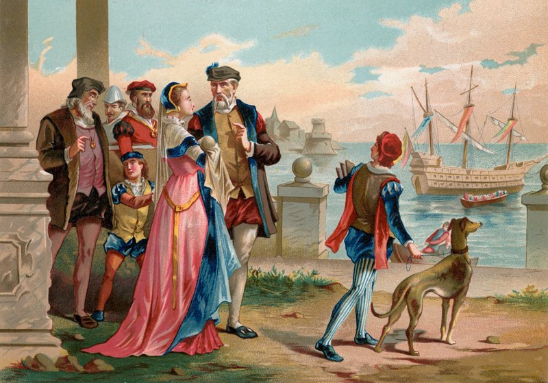 Tycho Brahe saindo de Uraniborg de P. Ros