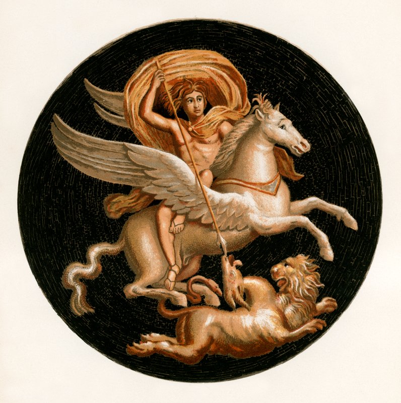 Bellerophon matando a quimera de P. Sellier