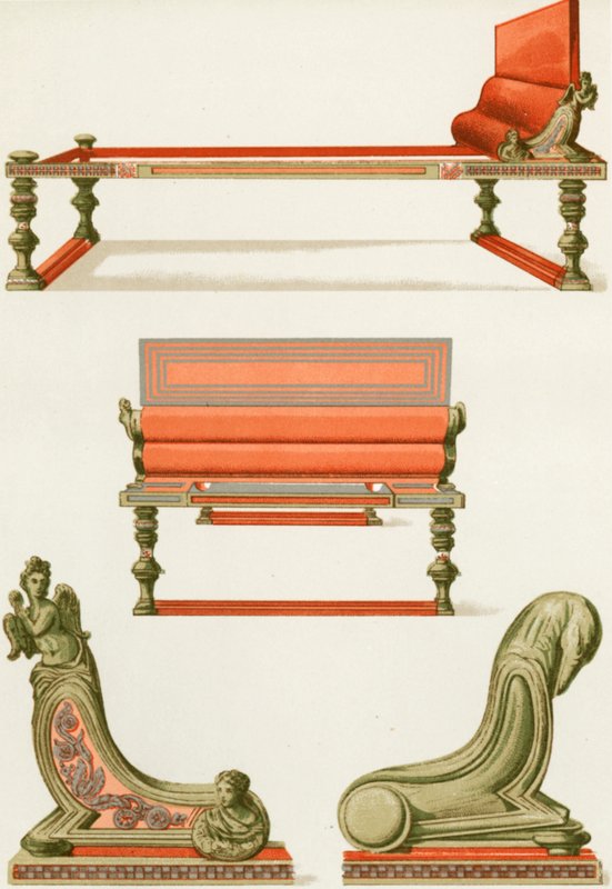 Móveis de bronze de Pompéia de P. Sellier