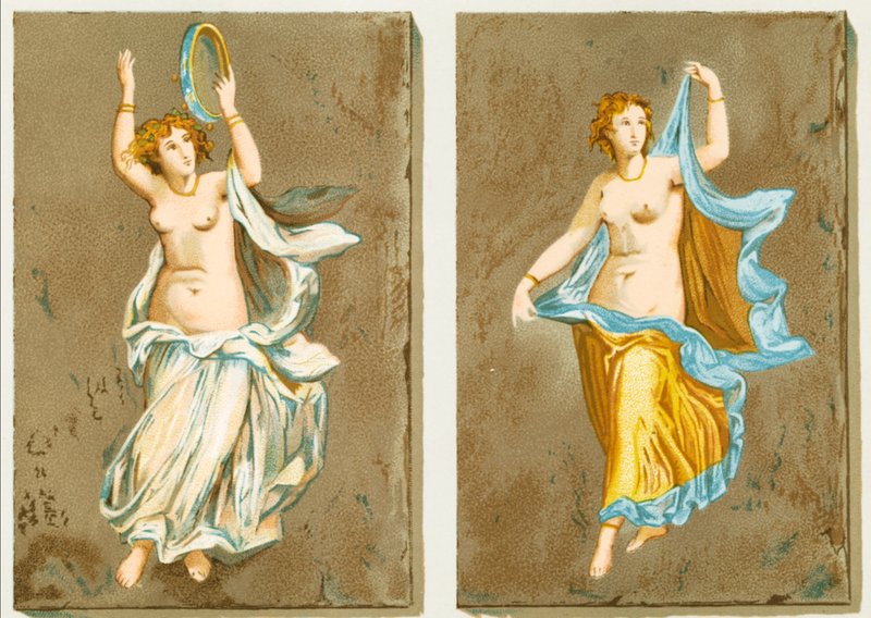 Meninas dançando de uma pintura de Pompeia de P. Sellier