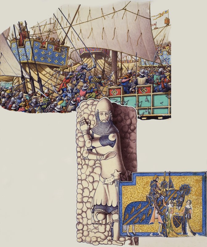 Batalha de Sluys de Pat (1907-95) Nicolle