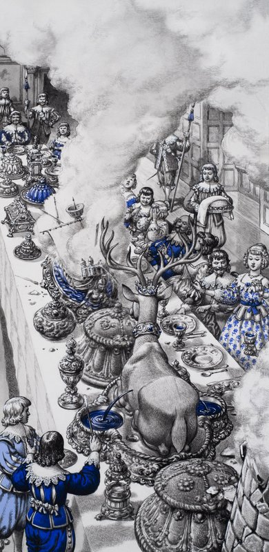 Festa do século XVII (guache sobre papel) de Pat (1907-95) Nicolle