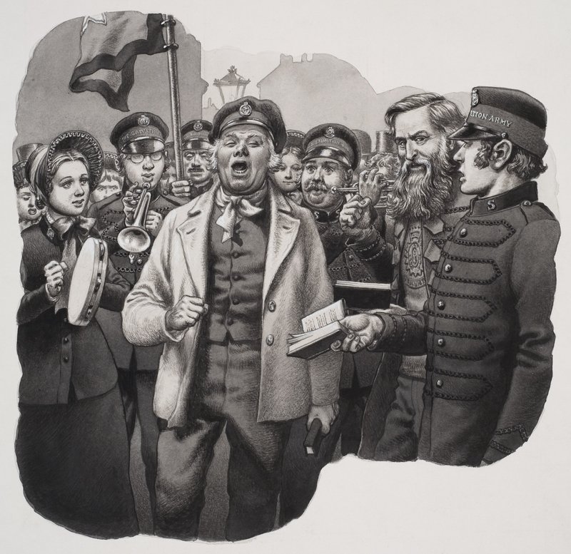 O Exército de Salvação (guache sobre papel) de Pat (1907-95) Nicolle