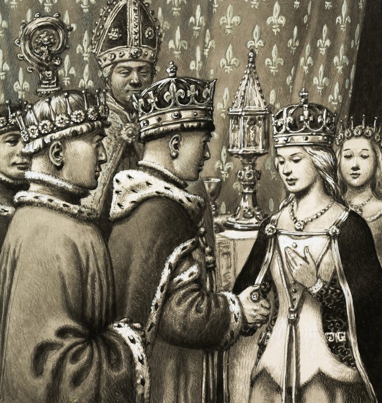 O casamento do rei Henrique V com a princesa Catarina de França de Pat (1907 95) Nicolle