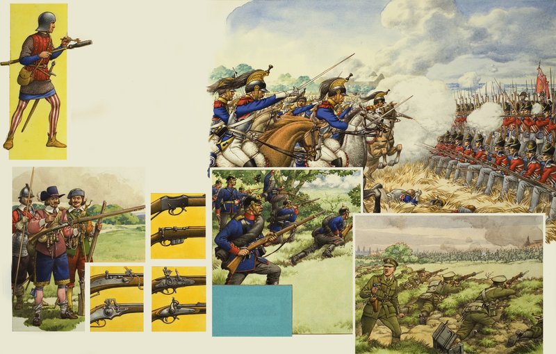 Cena militar não identificada de Pat (1907-95) Nicolle