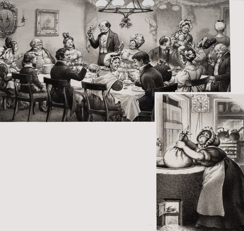 Mesa de jantar vitoriana (guache sobre papel) de Pat (1907 95) Nicolle