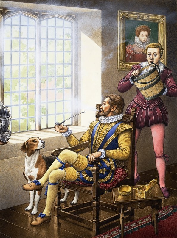 Quem atirou água sobre Sir Walter Raleigh de Pat (1907-95) Nicolle