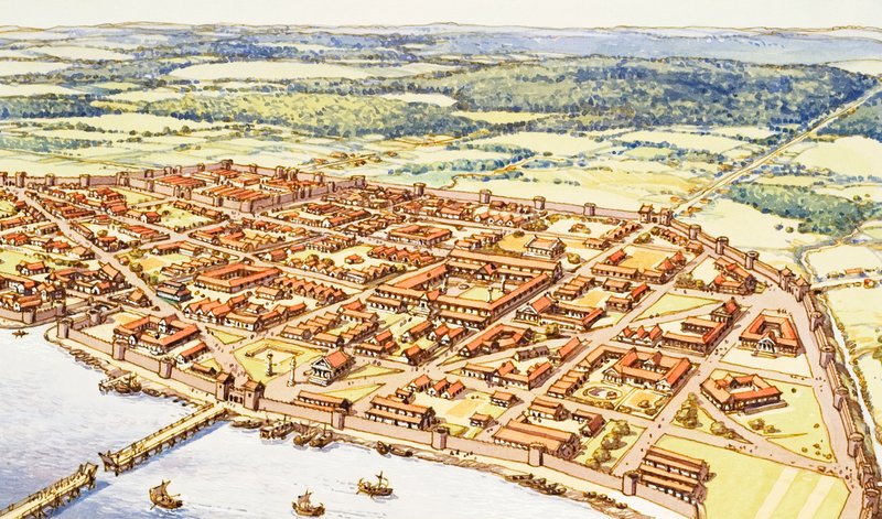 Vista aérea de Londres romana de Pat (1907 95) Nicolle