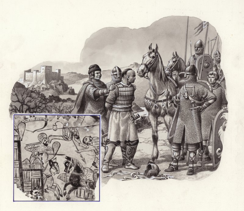 Cruzados na Turquia no século XI (guache sobre papel) de Pat (1907 95) Nicolle