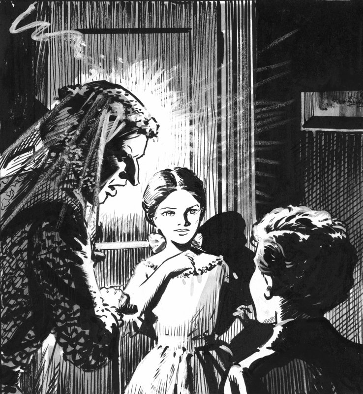 Ilustração para Great Expectations de Charles Dickens (caneta e tinta) de Pat (1907 95) Nicolle