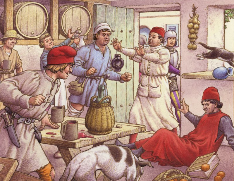 Camponeses em luta na Itália do século XV (guache sobre papel) de Pat (1907 95) Nicolle