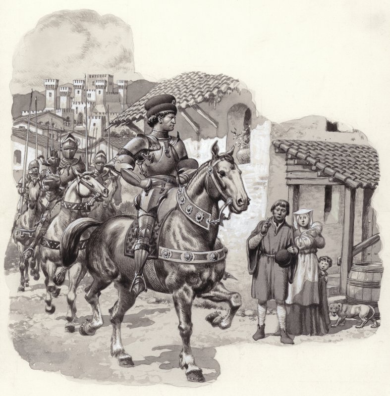 Sigismondo Malatesta, mercenário italiano (guache sobre papel) de Pat (1907 95) Nicolle