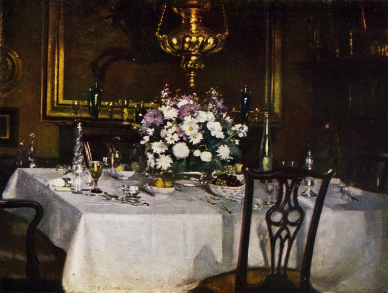 A mesa de jantar, Ardilea (cor litho) de Patrick William Adam