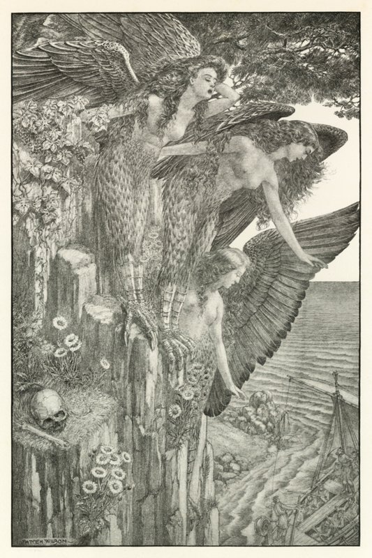 Ilustração para a Odisseia de Homero (litografia) de Patten (after) Wilson