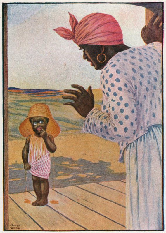 "A bem da lei! Epaminondas, o que tens no teu chapéu"? (cor litho) de Patten Wilson