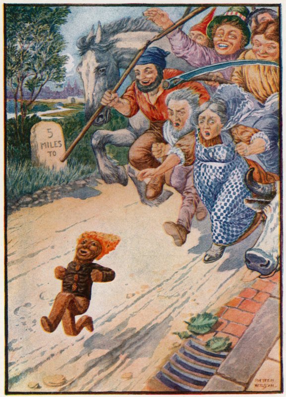 "Não me podem apanhar, eu sou o homem do pão de especiarias!" (cor litho) de Patten Wilson