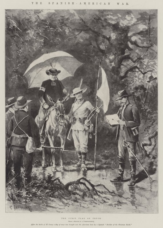 A guerra hispano-americana, a primeira bandeira da trégua de Paul Frenzeny
