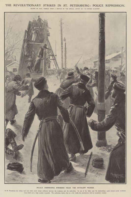 Os ataques revolucionários em St Petersbirg: repressão policial de Paul Thiriat