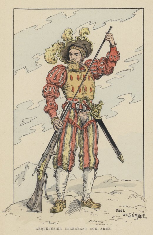 Arquebusier carregando sua arma, início do século XVI de Paul de Semant